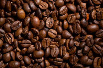 Macro image of roasted coffee beans. Can be used as a background