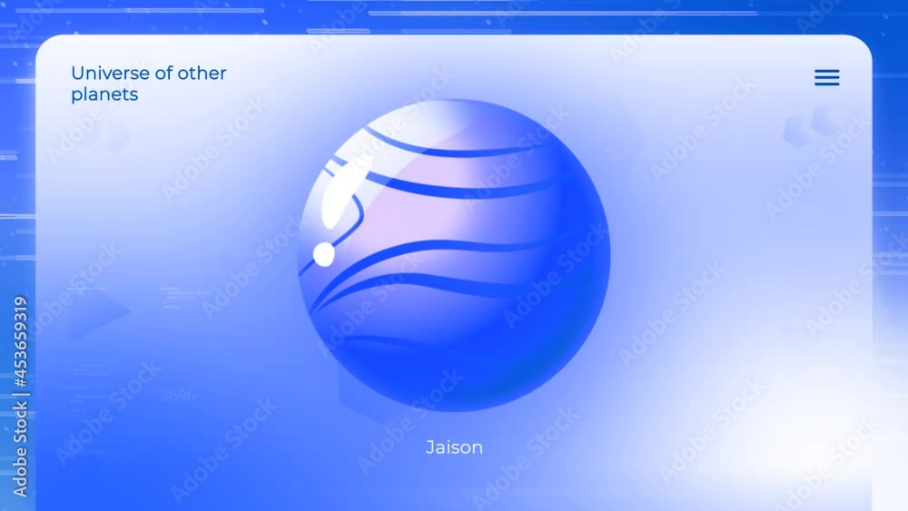Aufkleber 3d information about another planet. motion. electronic animation with folder and name of another pl