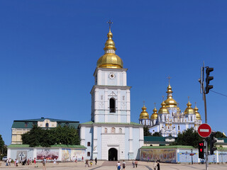 Fototapeta na wymiar St.Michael's Golden-Domed Monastery - famous place in Kiev, Ukraine