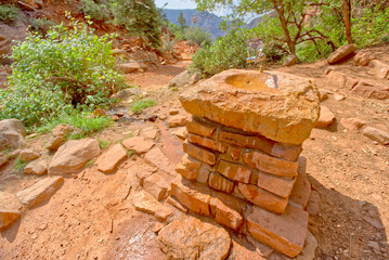 Water Fountain at Supai Tunnel North Kaibab Trail at Grand Canyon North Rim AZ