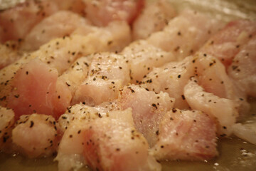 Prepping and seasoning grouper meal 