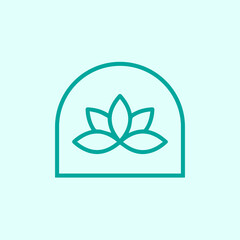 Elegant Nature Logo Icon Vector Template. This design can be used in Yoga, Meditation, Natural, Organic, Beauty, Pure Brands. Minimal line petal leaf lotus logo design.