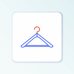 Line Hanger wardrobe icon isolated on white background. Cloakroom icon. Clothes service symbol. Laundry hanger sign. Colorful outline concept. Vector