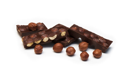 Chocolate pieces with nuts
