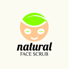 Natural Face Scrub leaf logo vector image