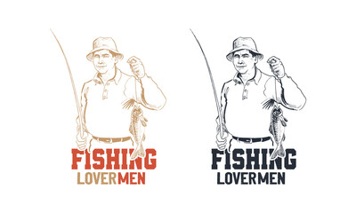 Fishing quote vector design template and fishing lover Tee shirt vintage typography banner poster label design for business.
