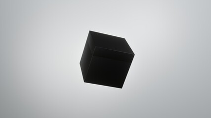 Black box isolated on white background 3d render