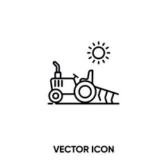 Plough vector icon. Modern, simple flat vector illustration for website or mobile app.Plow for cultivating symbol, logo illustration. Pixel perfect vector graphics	