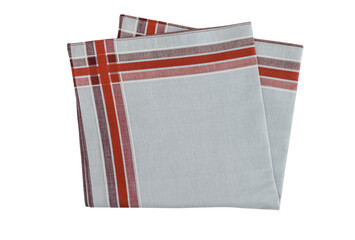 Vintage stripped cotton Handkerchief for men isolated on white background.	
