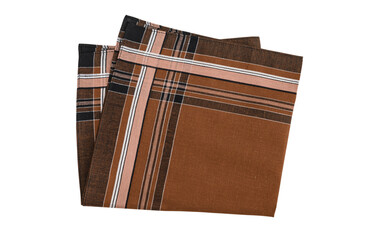 Vintage stripped cotton Handkerchief for men isolated on white background.	
