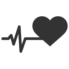 Heart pulse vector illustration. Flat illustration iconic design of heart pulse, isolated on a white background.