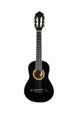 wooden ukulele guitar isolated over white background