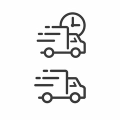 Fast delivery truck icon, vector.