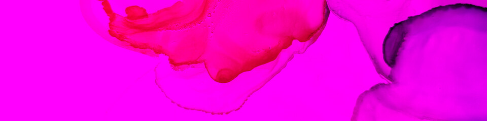 Flirting Ink Fluid. Fuchsia Aquarelle Flow. Pink