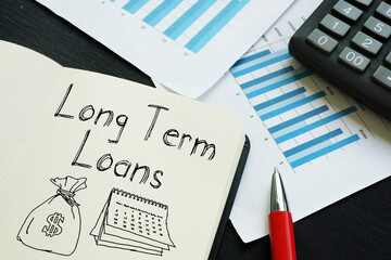 Long term loans is shown on the business photo using the text