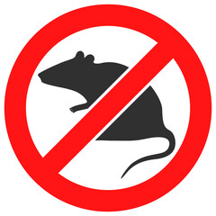 Stop rat vector illustration. Flat illustration iconic design of stop rat, isolated on a white background.