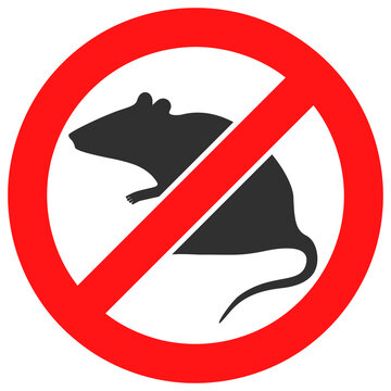 Stop rat vector illustration. Flat illustration iconic design of stop rat, isolated on a white background.