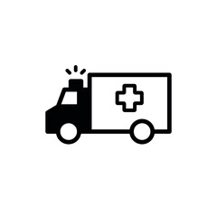 Ambulance icon set. Medical truck vector symbol.