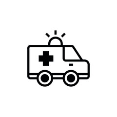Ambulance icon set. Medical truck vector symbol.