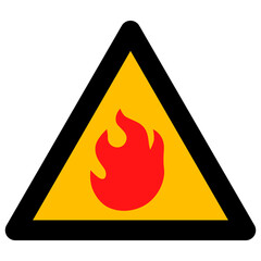 Fire warning vector illustration. Flat illustration iconic design of fire warning, isolated on a white background.