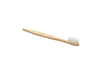 Bamboo toothbrush isolated on a white background.