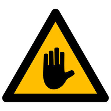 Hand touch warning vector illustration. Flat illustration iconic design of hand touch warning, isolated on a white background.