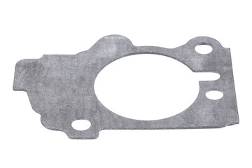 car part throttle gasket isolated on white background. paronite gasket cut out