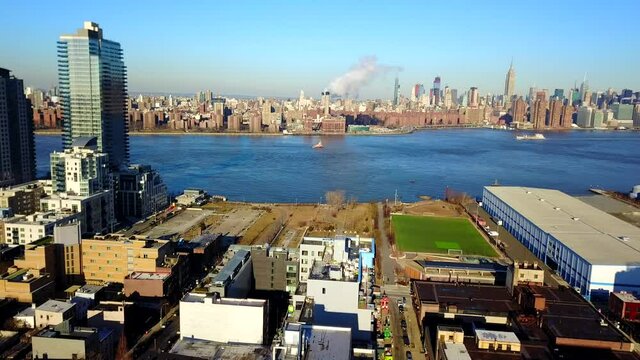 View of Midtown New York City and Williamsburg Brooklyn