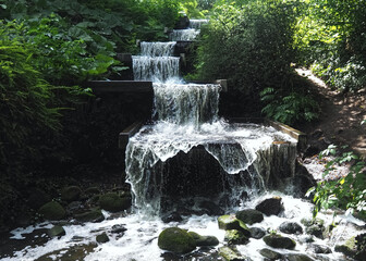 Waterfall in Planten un Blomen park in Hamburg