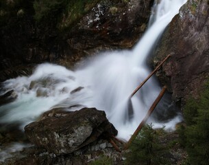 waterfall in the mountains