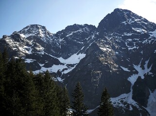 snow covered mountains