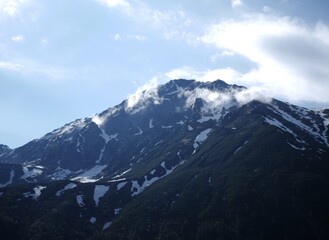 mountains and clouds