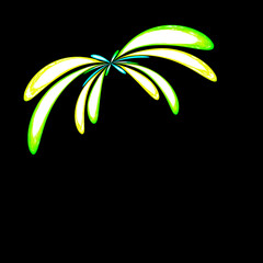 Beautiful floral greeting card, green leaves shaped decorative pattern, abstract background, colorful art template, graphic design illustration wallpaper