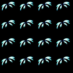 set of black silhouettes of palm trees, beautiful floral greeting card, green leaves shaped decorative pattern, abstract background, colorful art template, graphic design illustration wallpaper