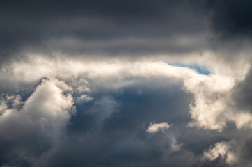 Fototapeta na wymiar Dramatic cloudy sky background. Dark blue stormy cloudy sky. Natural photo background