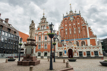 Fototapeta na wymiar Blackheads House on the Town Hall square, Riga Latvia