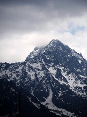 snow covered mountains