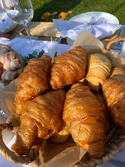 croissant on a wooden table