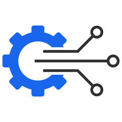 Gear sensor vector illustration. Flat illustration iconic design of gear sensor, isolated on a white background.