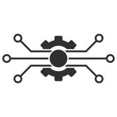 Circuit gear vector illustration. Flat illustration iconic design of circuit gear, isolated on a white background.