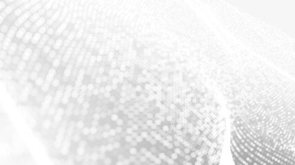 Dot white gray wave light technology texture background. Abstract big data digital concept. 3d rendering.