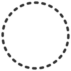 Dashed circle area vector illustration. Flat illustration iconic design of dashed circle area, isolated on a white background.