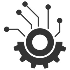 Gear electronics vector illustration. Flat illustration iconic design of gear electronics, isolated on a white background.