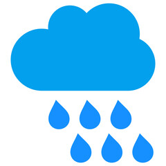Rain cloud vector illustration. Flat illustration iconic design of rain cloud, isolated on a white background.