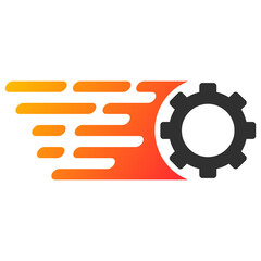 Rush gear vector illustration. Flat illustration iconic design of rush gear, isolated on a white background.