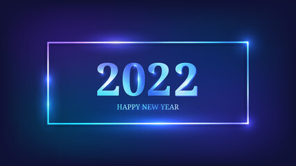 2022 Happy New Year neon background