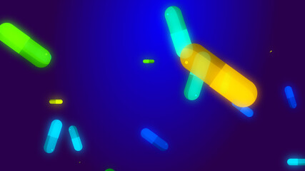 Drug prescription forpill medicine capsule pattern with blue background. Abstract healthcare technology and science medical  concept.