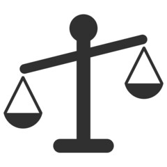 Weight disbalance vector illustration. Flat illustration iconic design of weight disbalance, isolated on a white background.