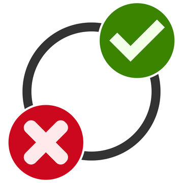 Yes no variants vector illustration. Flat illustration iconic design of yes no variants, isolated on a white background.