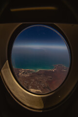 view of australias coastline from an airplane